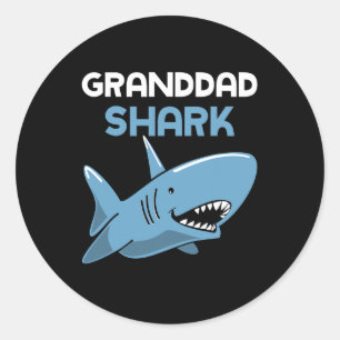 Sticker Rond Grand-père Cool de requins Funny Famille Grand-pèr