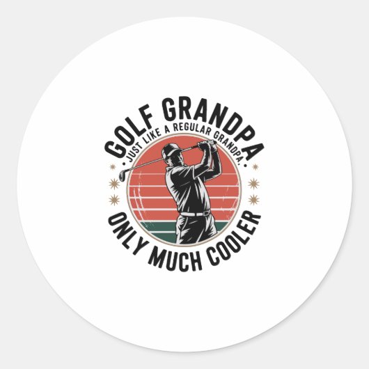 Sticker Rond Grand-père de golf comme un groupe régulier (2) (Devant)