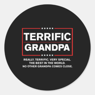 Sticker Rond Grand-père - Drôle style de campagne Donald Trump