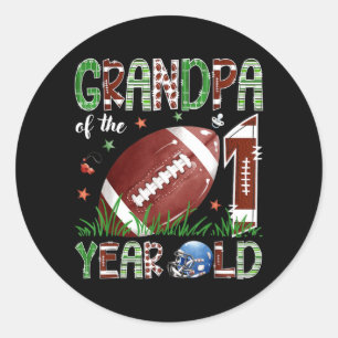 Sticker Rond Grand-père du footballeur de 1 an 1er anniversaire