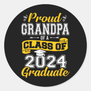 Sticker Rond Grand-Père D'Un Cl De 2024 Diplômés De Troisième C