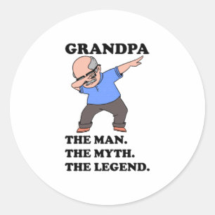 Sticker Rond Grand-Père L'Homme Le Mythe La Légende