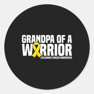 Sticker Rond Grand-père masculin d'un Ruban guerrier Cancer de