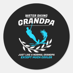 Sticker Rond Grand-père ski nautique hommes sports extrêmes cor