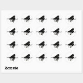 Sticker Rond Grand piano et clavier (Feuille)