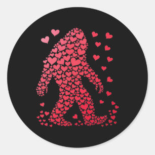 Sticker Rond Grand Pied Mignon Silhouette Cœur Saint-Valentin P