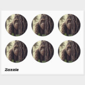 Sticker Rond Grand Pied/Sasquatch (Feuille)