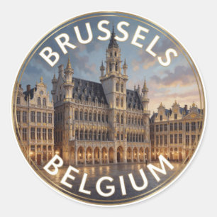 Sticker Rond Grand Place Bruxelles Belgique Architecture Histor