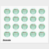 Sticker Rond Grand pot Mason & Lumières Mint Favour rustique (Feuille)