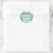 Sticker Rond Grand pot Mason & Lumières Mint Favour rustique (Sac)