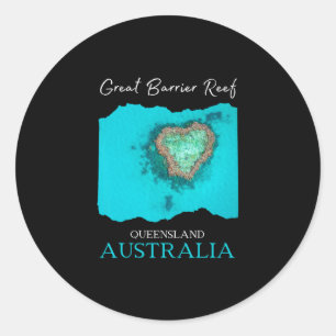 Sticker Rond Grand Récif de la Reine Queensland Australie Souve