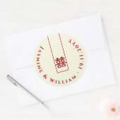 Sticker Rond Grand Rectangle double bonheur Mariage chinois (Enveloppe)
