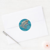 Sticker Rond Grand requin blanc (Enveloppe)
