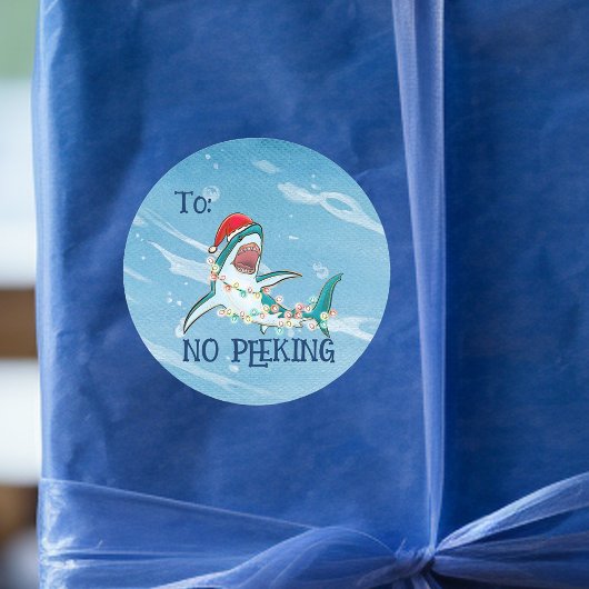 Sticker Rond Grand requin blanc Océan Non Pékin