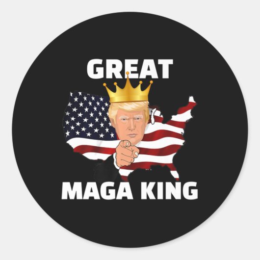 Sticker Rond Grand roi MAGA (Devant)