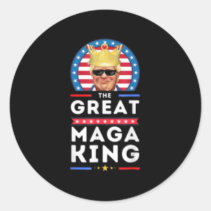 Sticker Rond Grand Roi Trump Biden politique Ultra Mega P