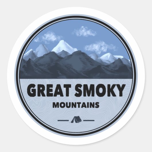 Sticker Rond Grand Smoky Mountains Camping (Devant)