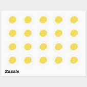 Sticker Rond Grand soleil jaune (Feuille)