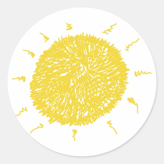 Sticker Rond Grand soleil jaune (Devant)