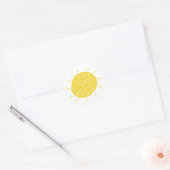 Sticker Rond Grand soleil jaune (Enveloppe)