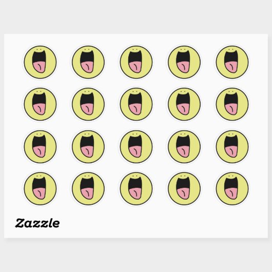 Sticker Rond Grand sourire (Feuille)
