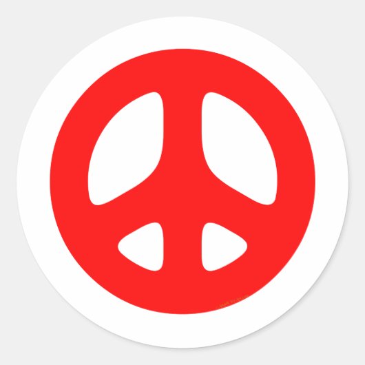 Sticker Rond GRAND SYMBOLE DE LA Paix Rouge (Devant)