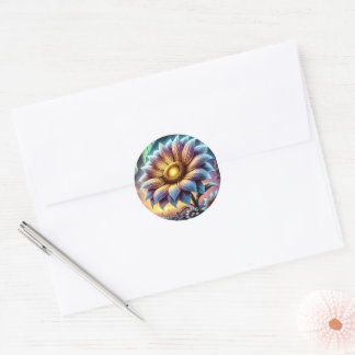 Sticker Rond grand tournesol simple