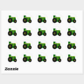 STICKER ROND GRAND TRACTEUR VERT (Feuille)