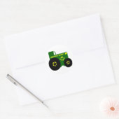 STICKER ROND GRAND TRACTEUR VERT (Enveloppe)