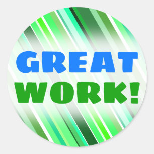 Sticker Rond "GRAND TRAVAIL !" + Diverses nuances de verdure