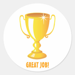 Sticker Rond Grand trophée d'or du travail