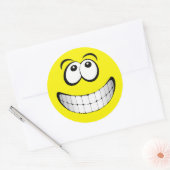 Sticker Rond Grand visage gris jaune (Enveloppe)