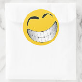 Sticker Rond Grand visage gris jaune (Sac)