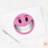 Sticker Rond Grand visage rose (Enveloppe)