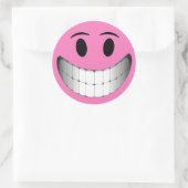 Sticker Rond Grand visage rose (Sac)