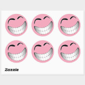 Sticker Rond Grand Visage rose Gris (Feuille)