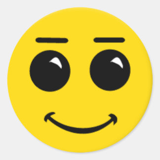 Sticker Rond grand visage souriant