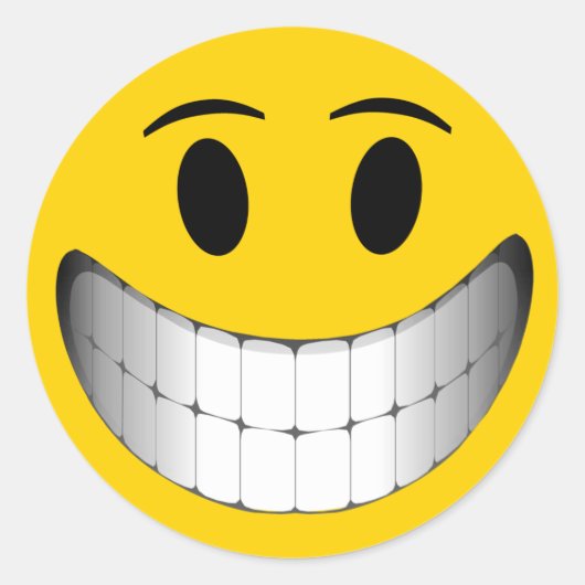 Sticker Rond Grand visage souriant jaune (Devant)
