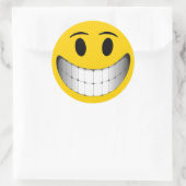 Sticker Rond Grand visage souriant jaune (Sac)