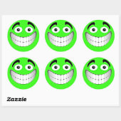 Sticker Rond Grand visage vert (Feuille)