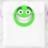 Sticker Rond Grand visage vert (Sac)