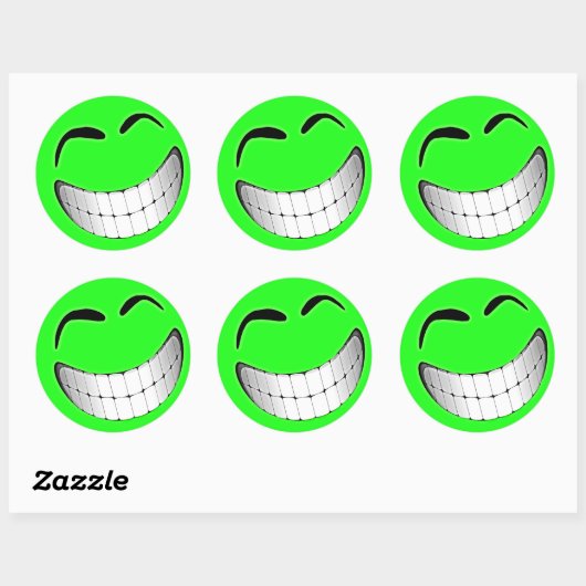 Sticker Rond Grand visage vert (Feuille)