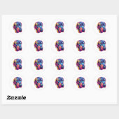 Sticker Rond Grande conception Dane Neon (Feuille)