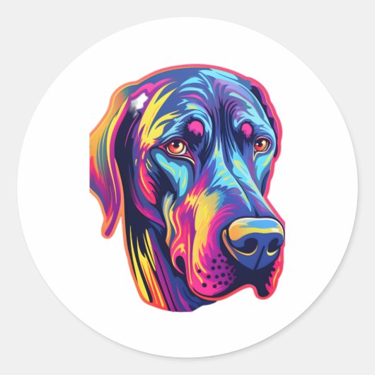 Sticker Rond Grande conception Dane Neon (Devant)