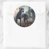 Sticker Rond Grande Dane Halloween effrayante (Sac)