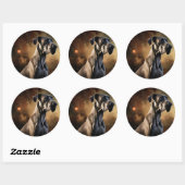 Sticker Rond Grande Dane Halloween effrayante (Feuille)