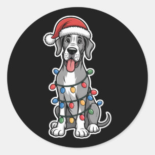 Sticker Rond Grande Danse Enveloppée Dans Les Lumières De Noël