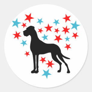 Sticker Rond Grande Danse étoile cœur