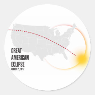 Sticker Rond Grande Éclipse solaire américaine 2017