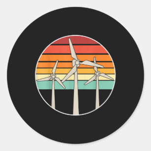 Sticker Rond Grande éolienne d'énergie renouvelable Environ